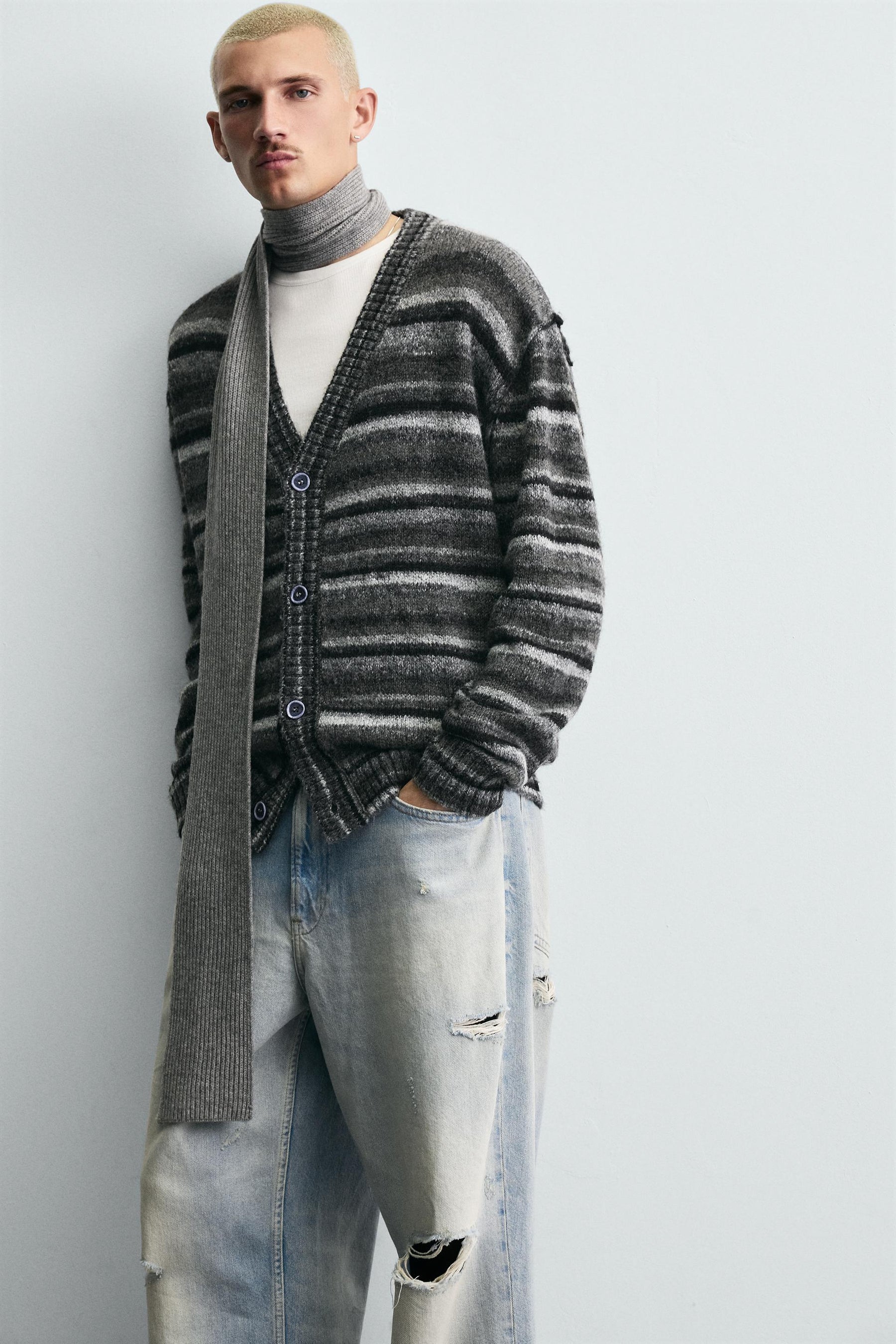 STRIPED JACQUARD CARDIGAN - Image 6