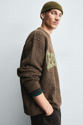 RIBBED SLOGAN SWEATER - Image 6
