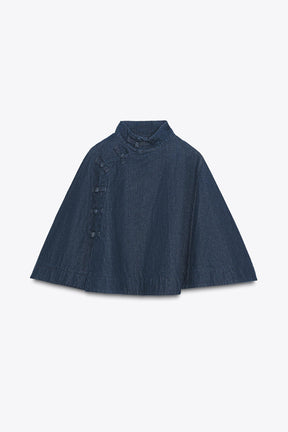 DENIM CAPE WITH TOGGLES - Image 7