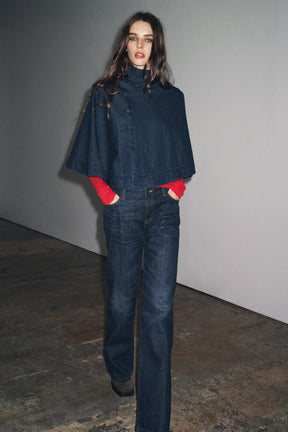 DENIM CAPE WITH TOGGLES - Image 1