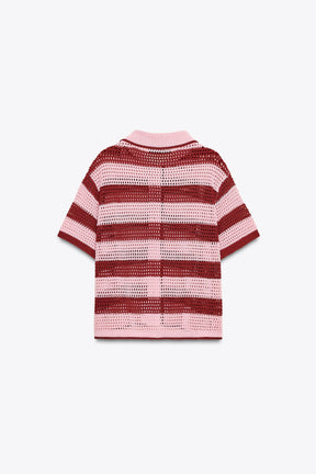 KNITTED POLO CARDIGAN - Image 1