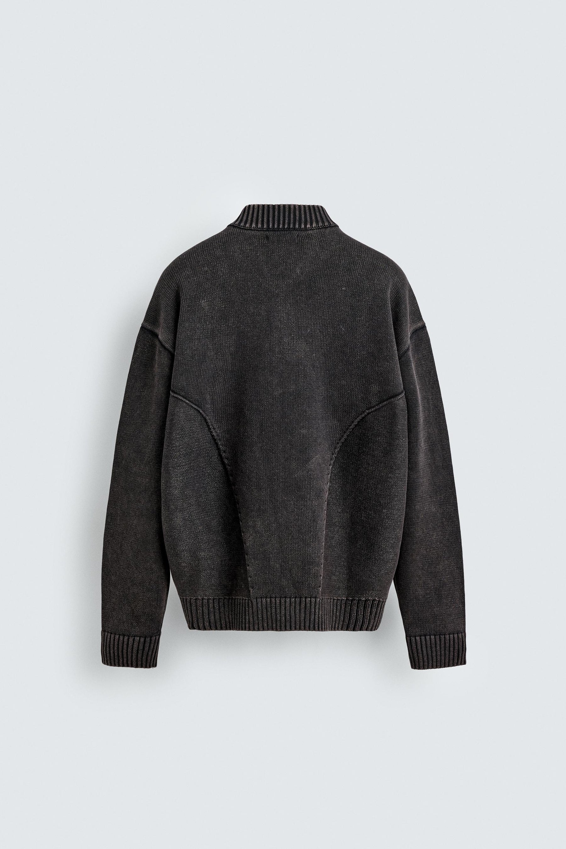 WASHED KNIT BOMBER JACKET - Image 6