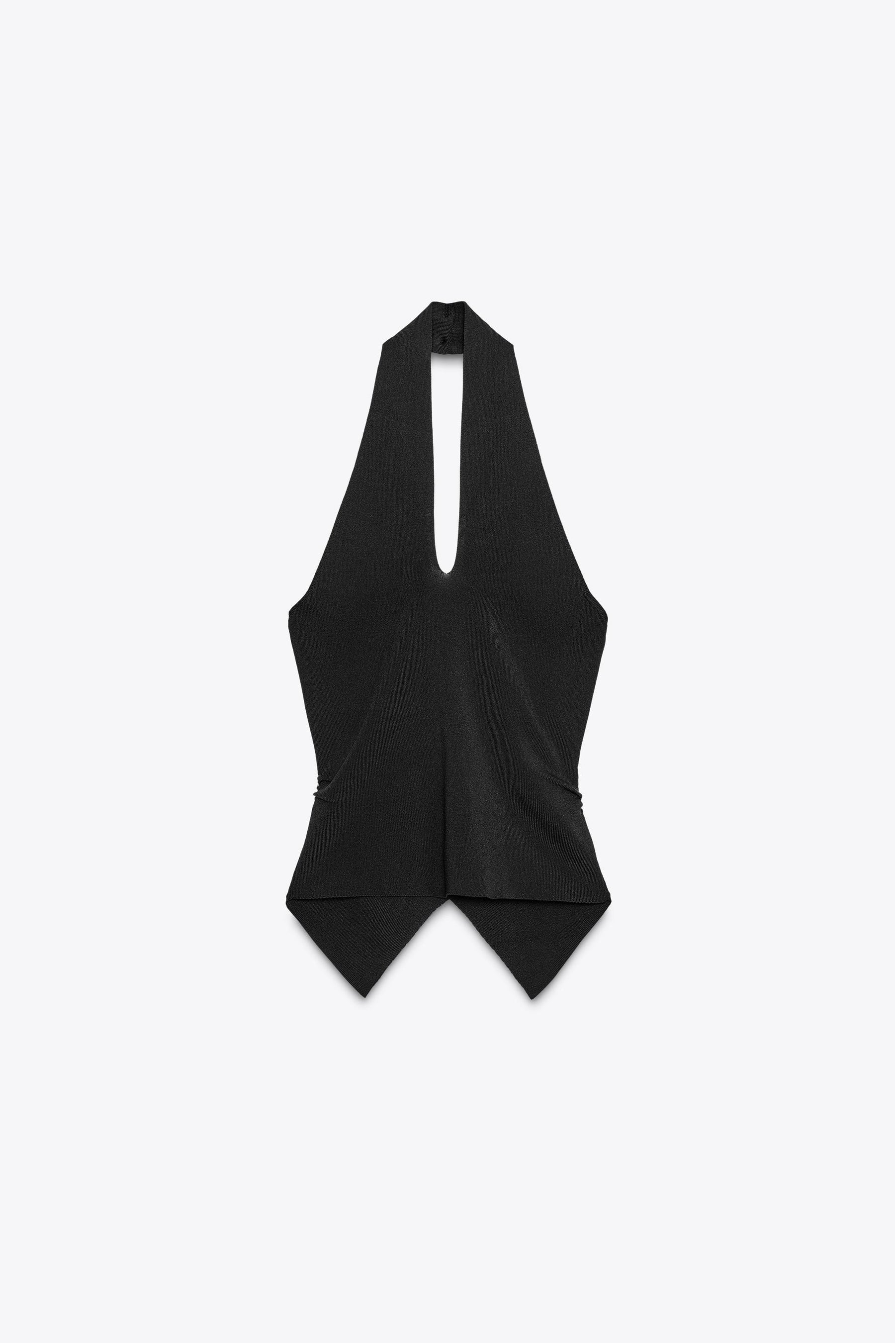 GATHERED KNIT HALTER TOP - Image 8