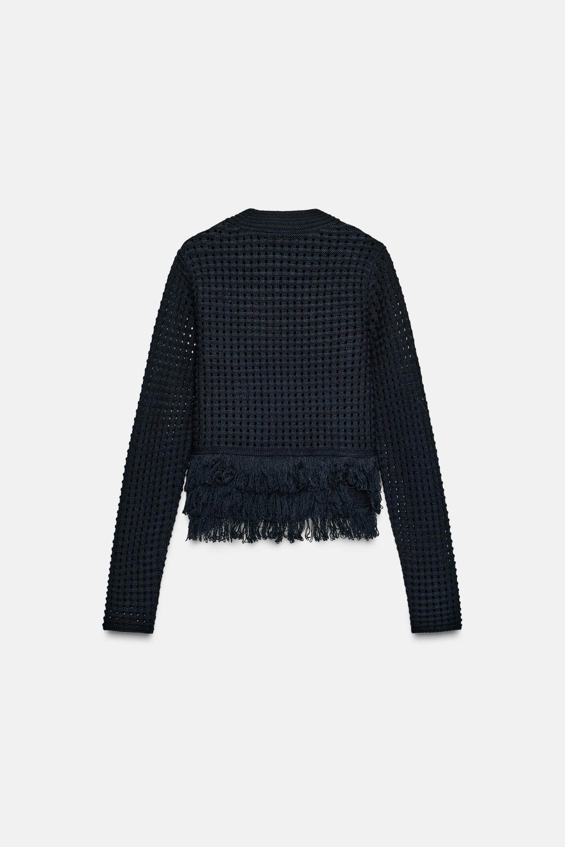 FRINGED PLAID KNIT JUMPER - Image 4