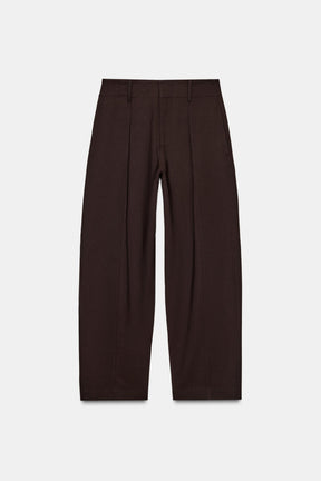 Wide-leg Trousers with Buckle
