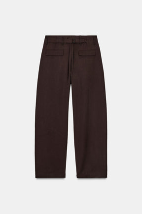Wide-leg Trousers with Buckle