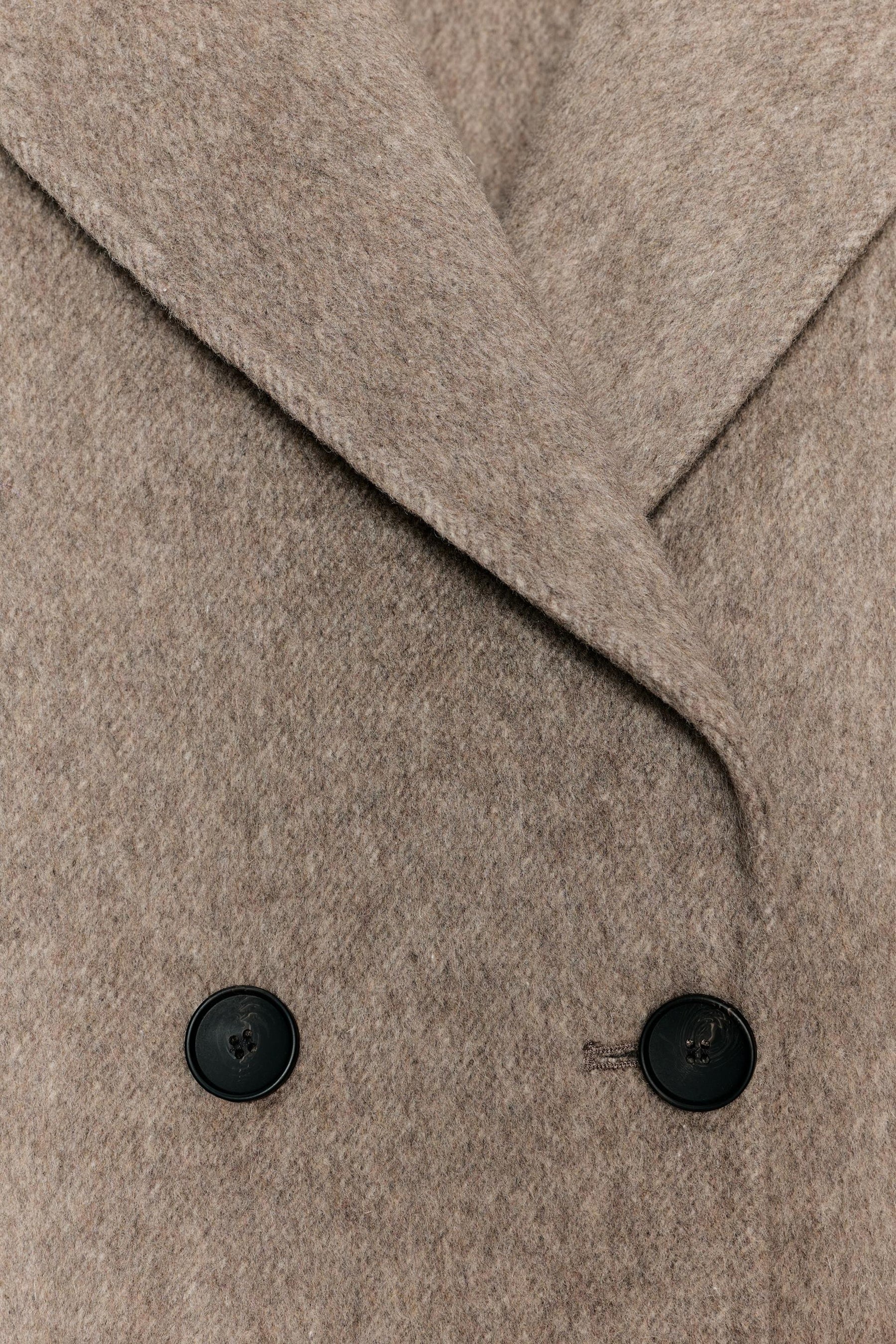 LONG WOOL BLEND DOUBLE-BREASTED COAT - Image 9