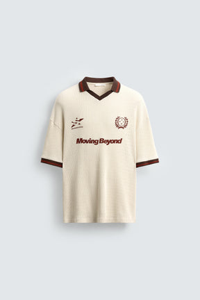 RETRO FOOTBALL TEXTURED POLO SHIRT - Image 7