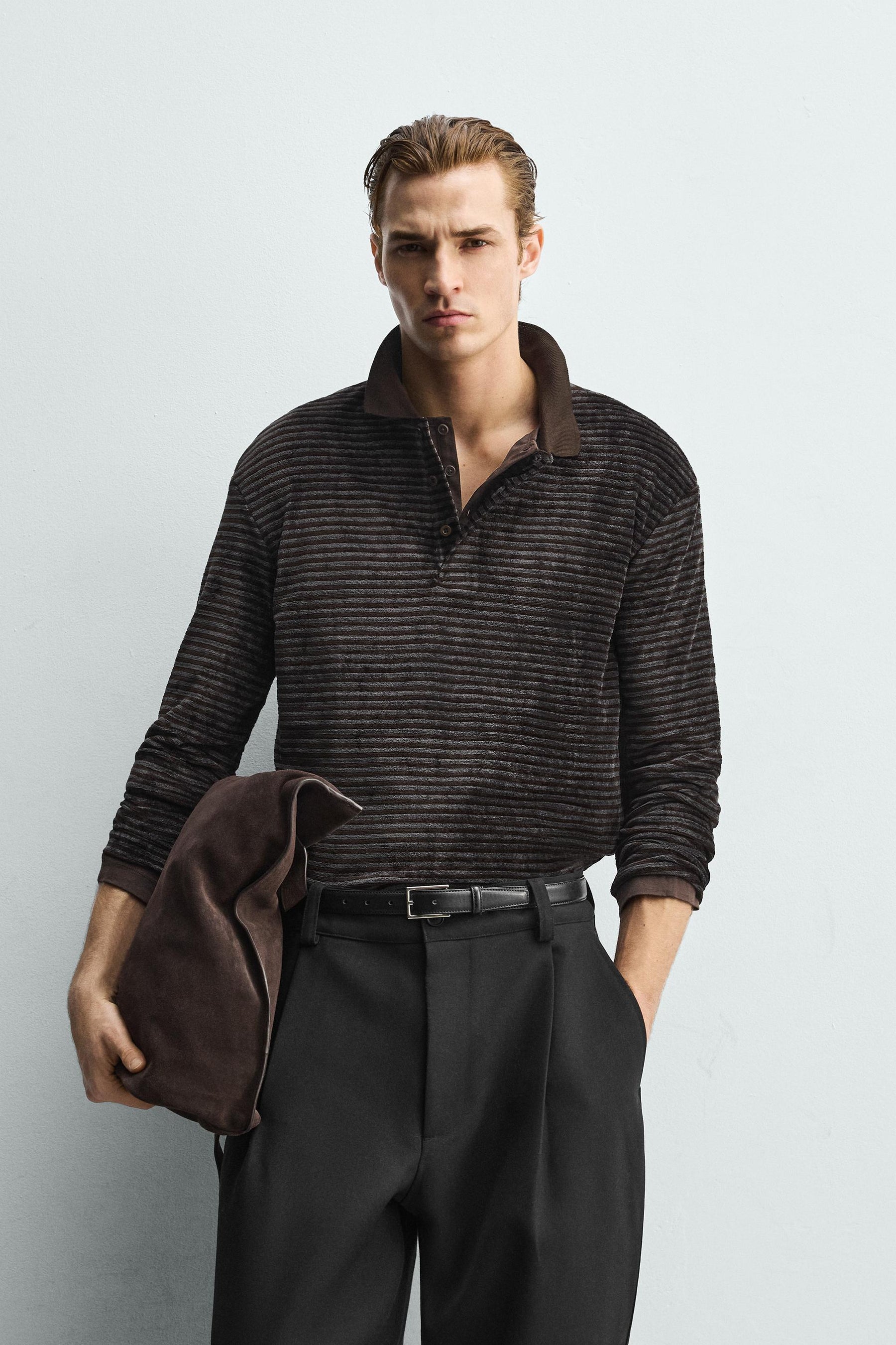 WASHED TEXTURED POLO SHIRT - Image 2