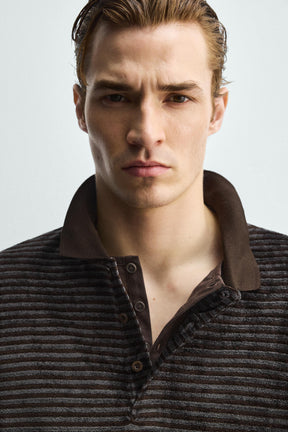 WASHED TEXTURED POLO SHIRT - Image 6