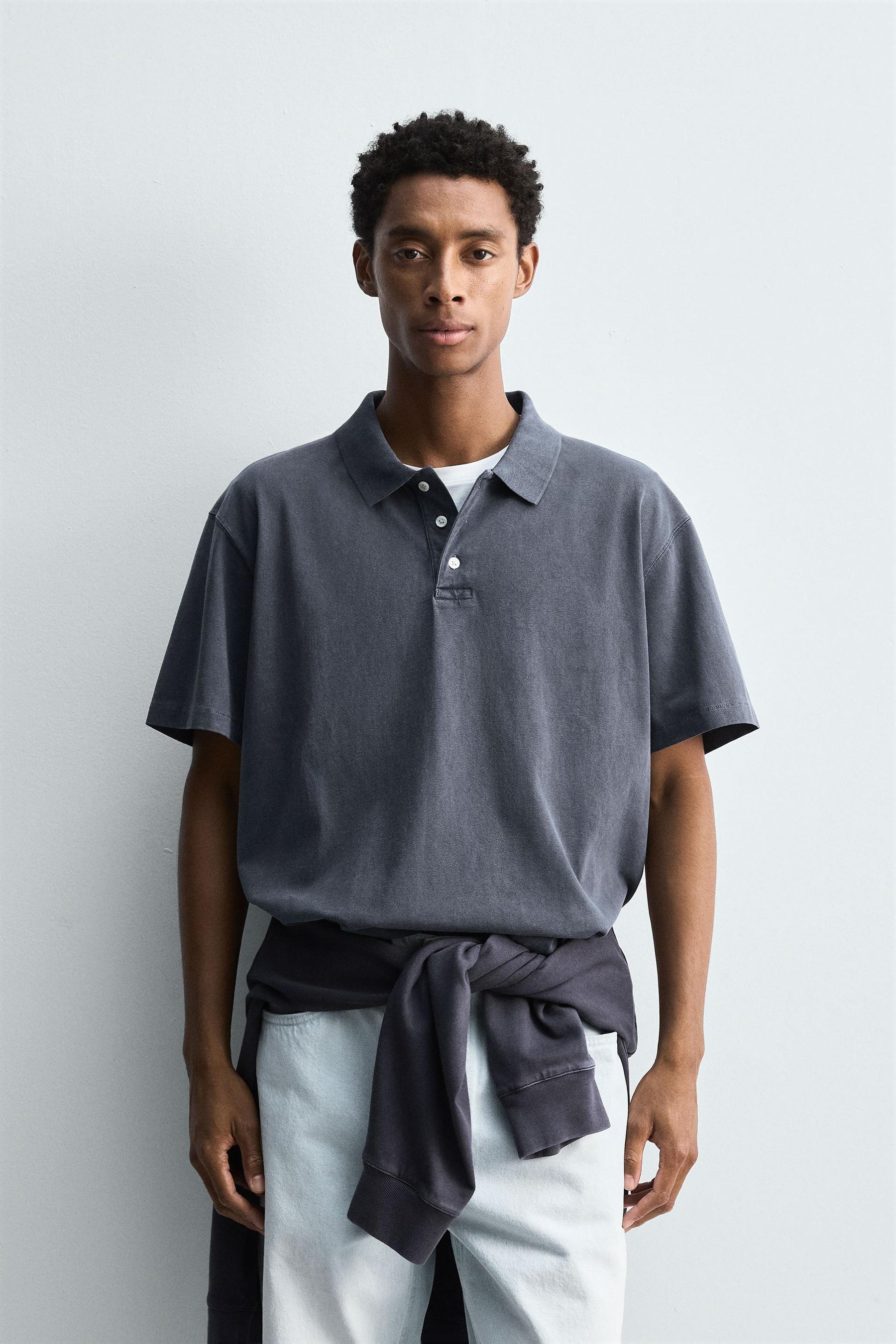 WASHED RELAXED FIT POLO SHIRT - Image 2