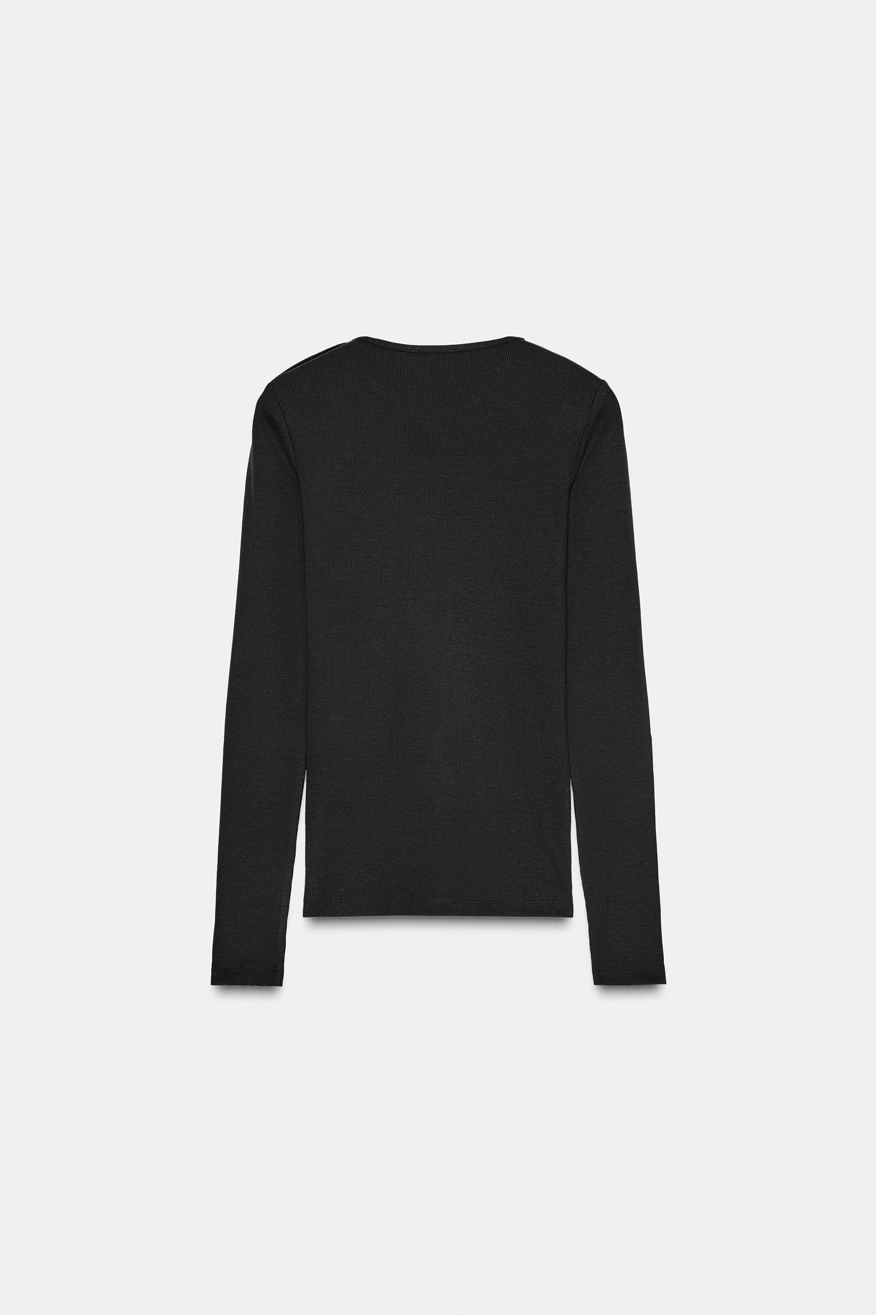 Ribbed Button-Up T-Shirt