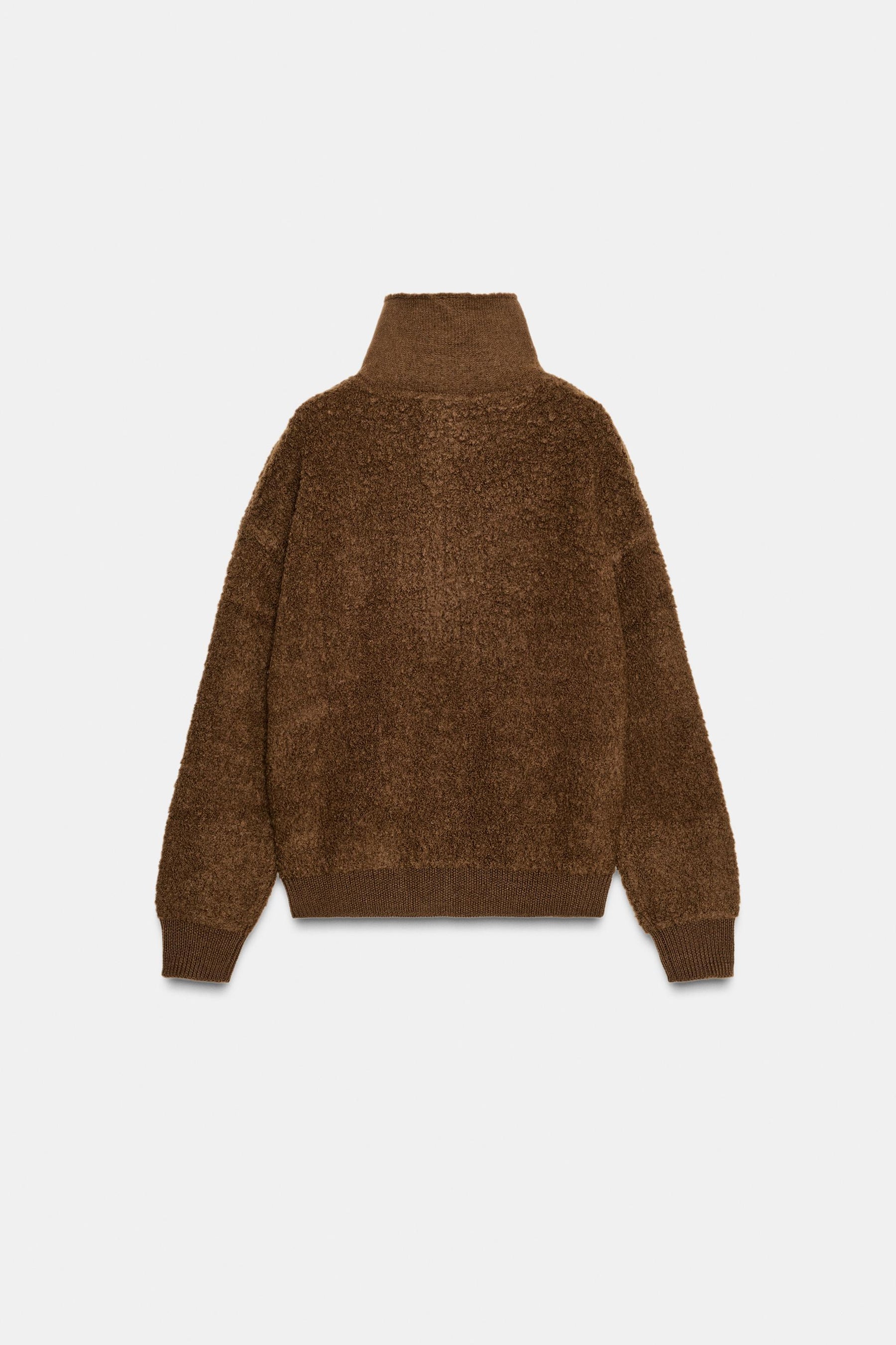 100% BOUCLÉ WOOL BOMBER JACKET - Image 2