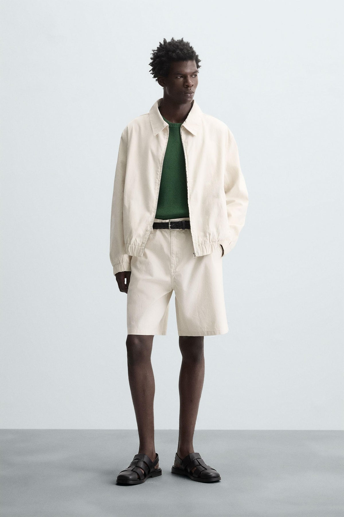 STRIPED REGULAR FIT BERMUDA SHORTS - Image 1