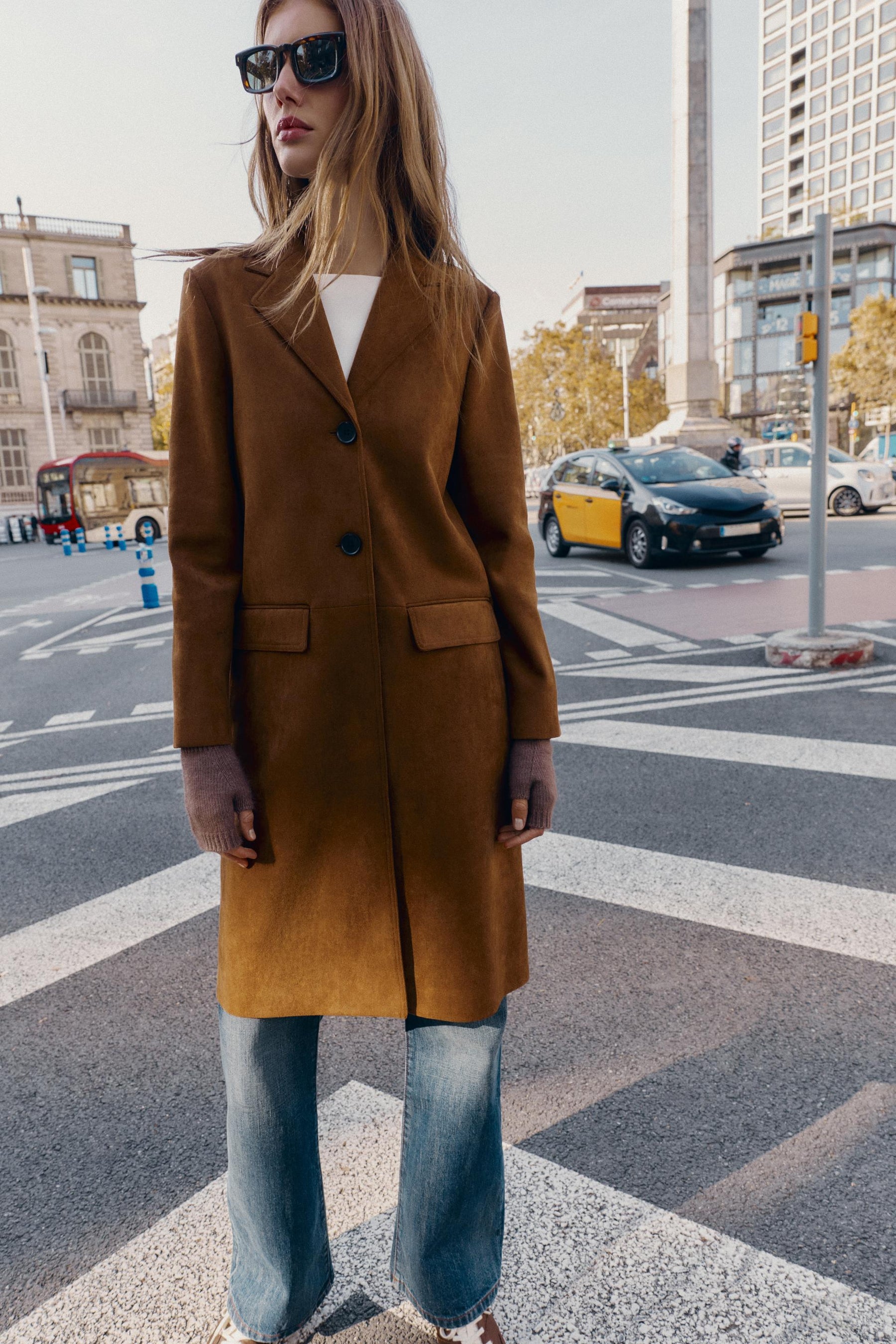 FAUX SUEDE FROCK COAT - Image 1