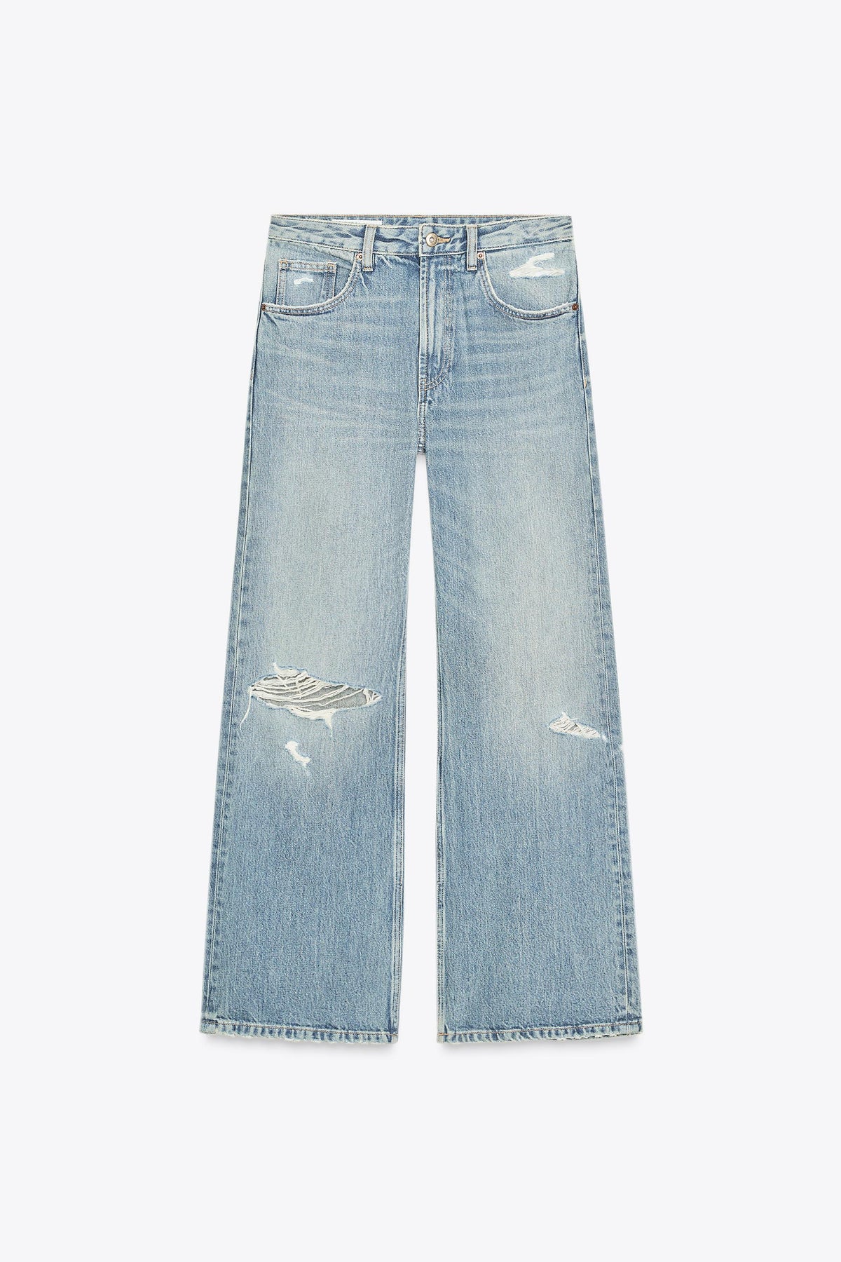 Ripped Mid-Waist Boyfriend Jeans