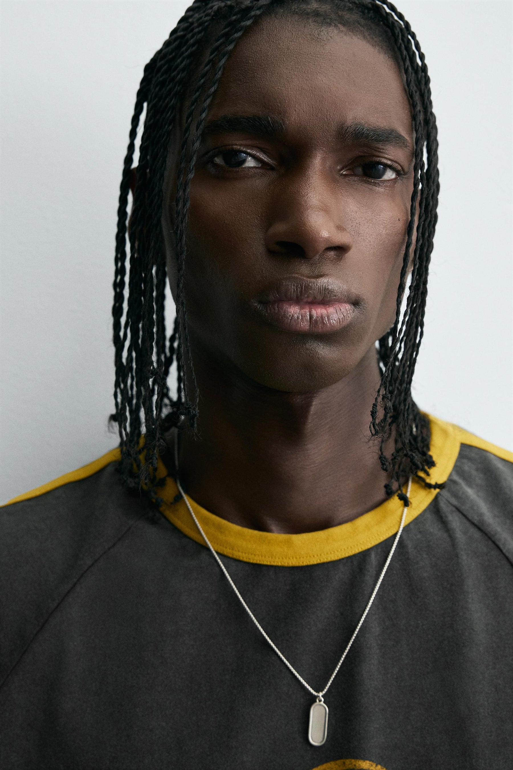 RIB T-SHIRT WITH CONTRAST SLOGAN - Image 5