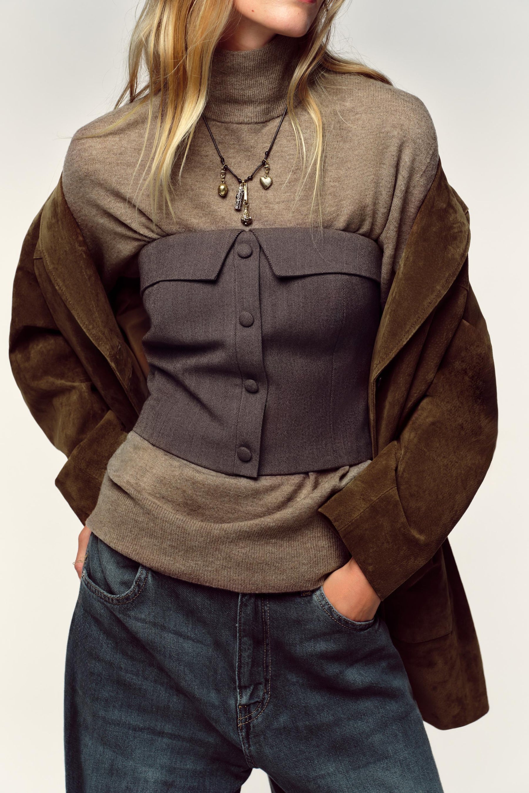 Corset-style bustier top