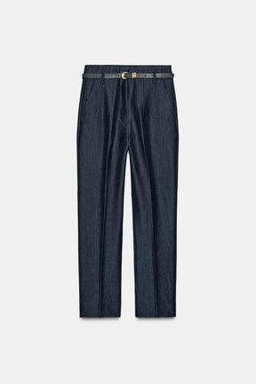 High-Waist Trousers with Belt