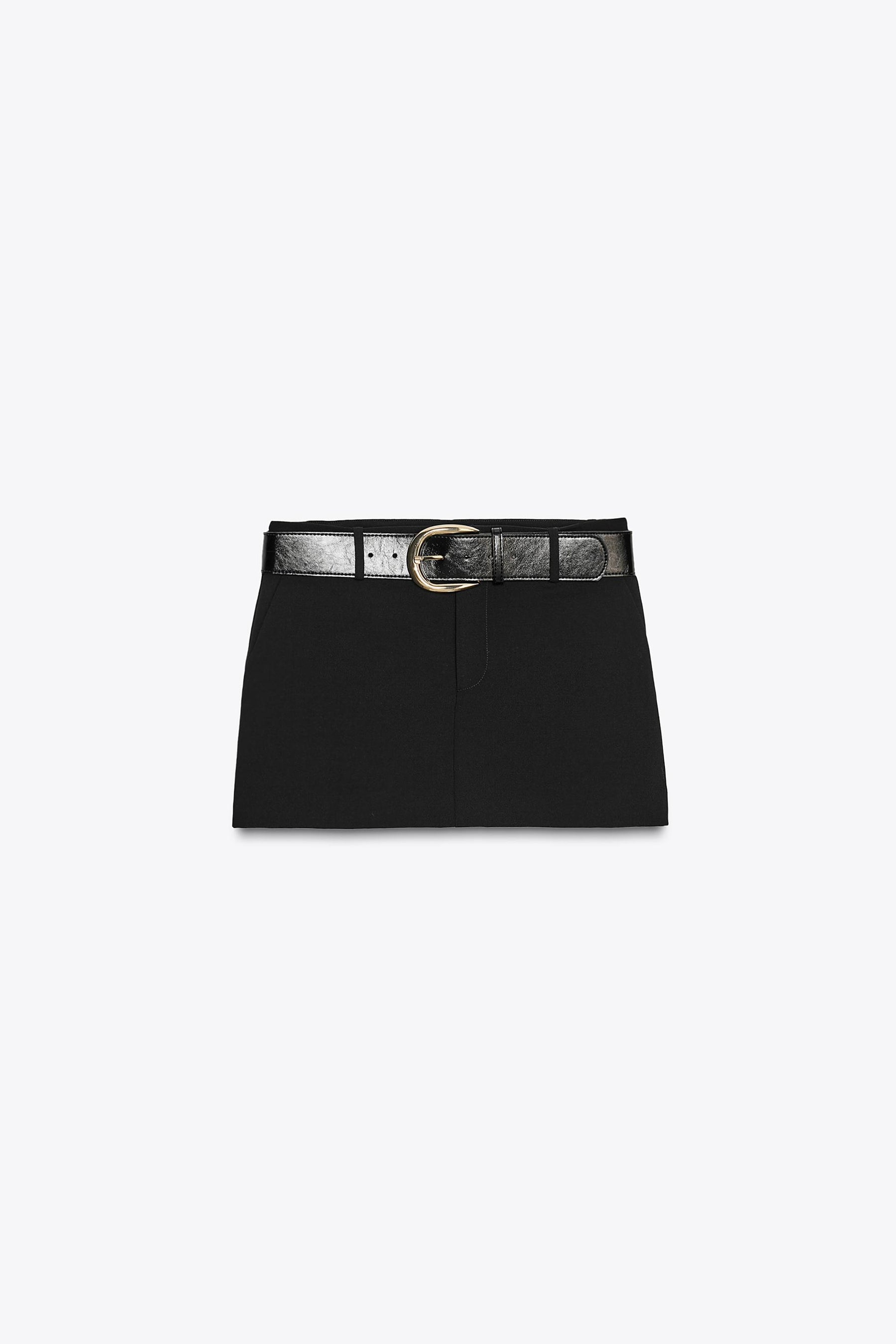 Low-Rise Skort with Belt