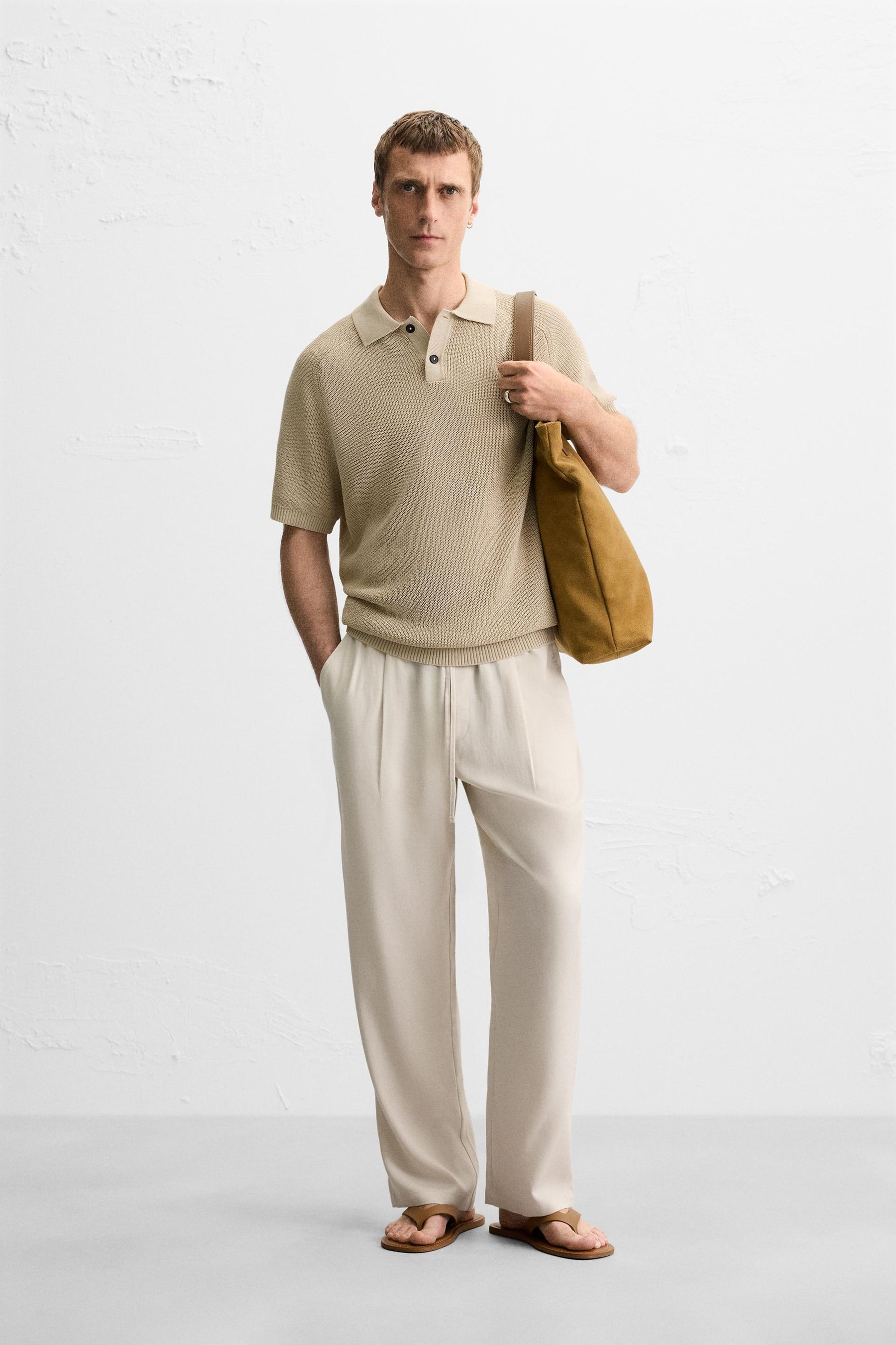 RELAXED FIT LYOCELL TROUSERS - Image 1