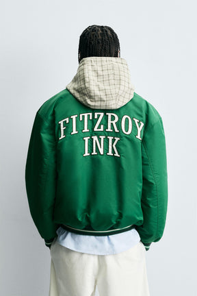 CONTRAST EMBROIDERY BOMBER JACKET - Image 3