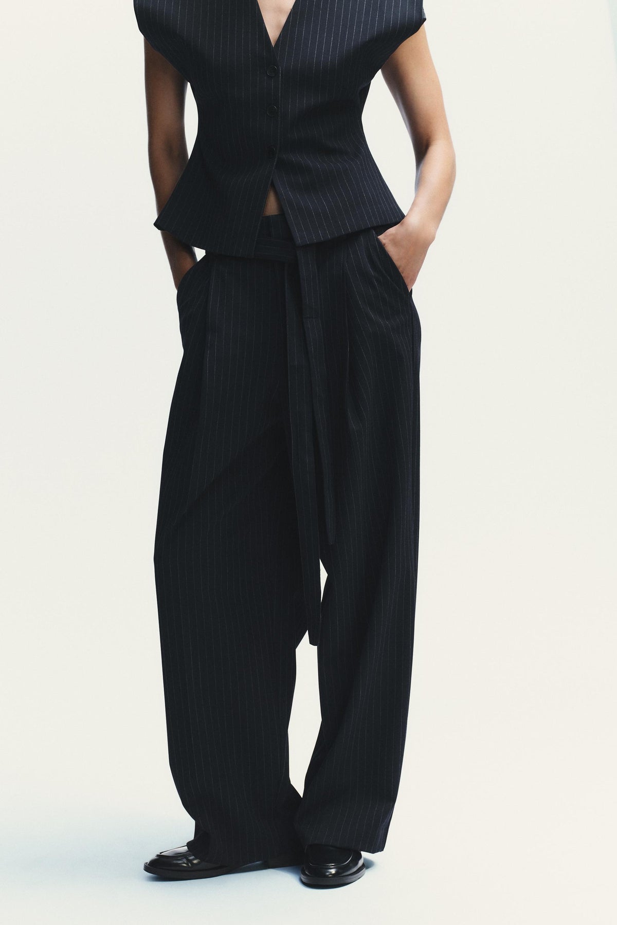 Pleated Trousers with Belt
