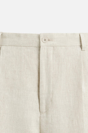 100% LINEN PLEATED TROUSERS - Image 9