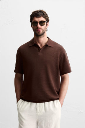 JACQUARD TEXTURED POLO SHIRT - Image 2