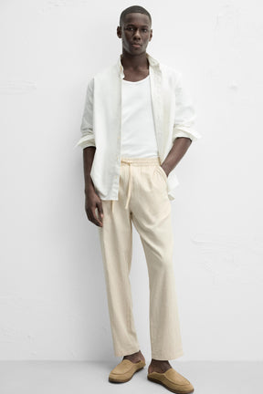 COTTON-LINEN RELAXED FIT TROUSERS - Image 5