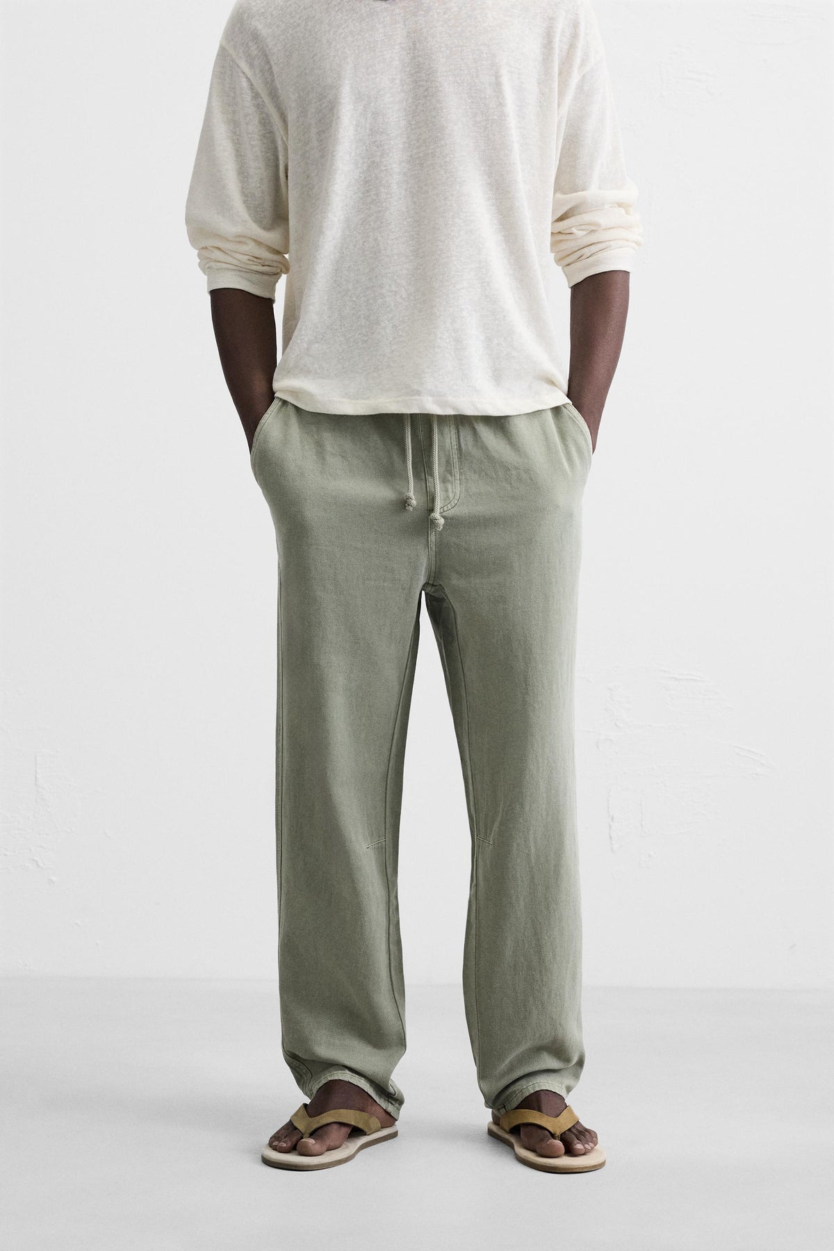 COTTON - LINEN TROUSERS - Image 2