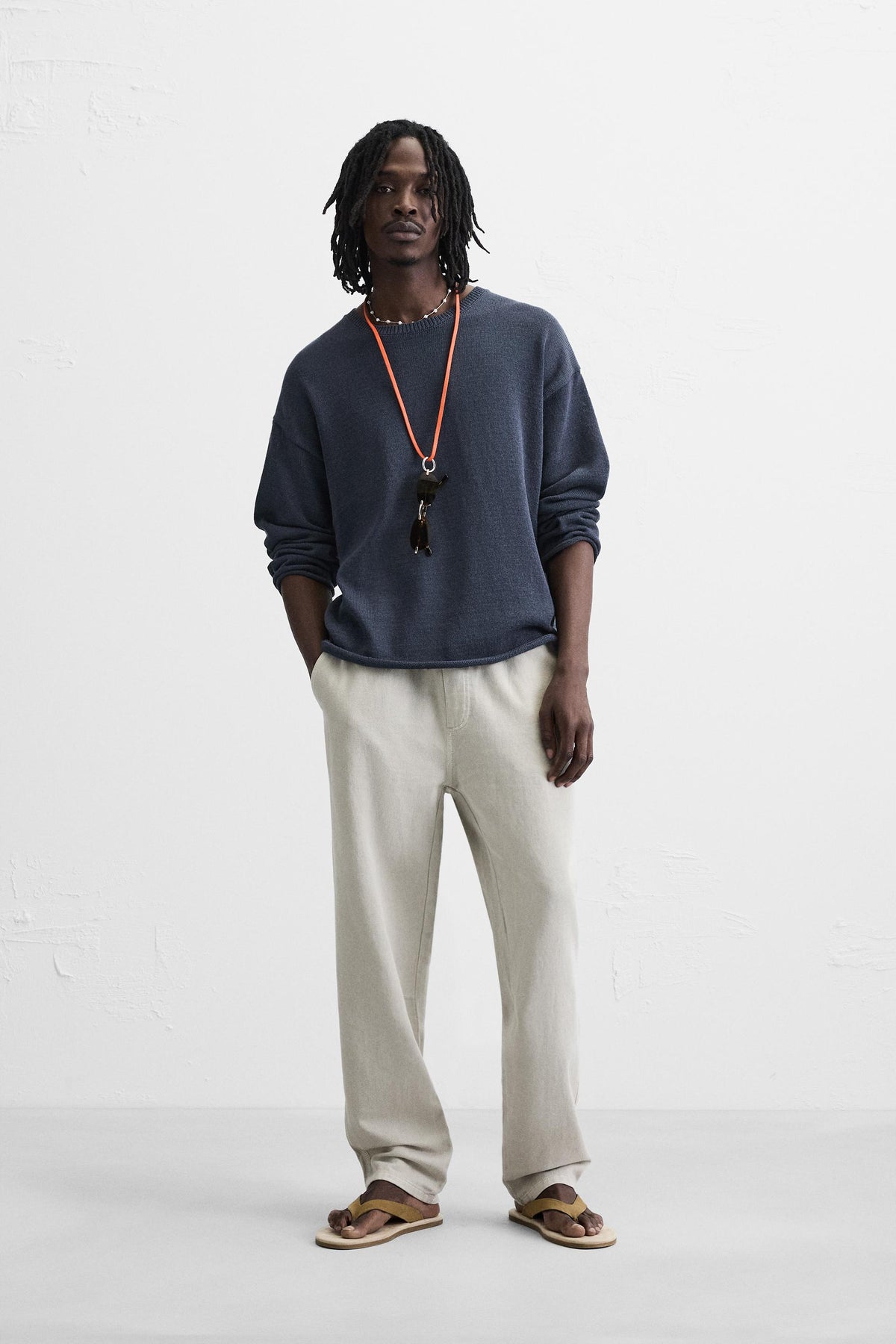 COTTON - LINEN TROUSERS - Image 1