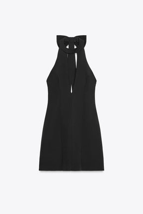 HALTER NECK SHORT DRESS WITH BOW - Image 5