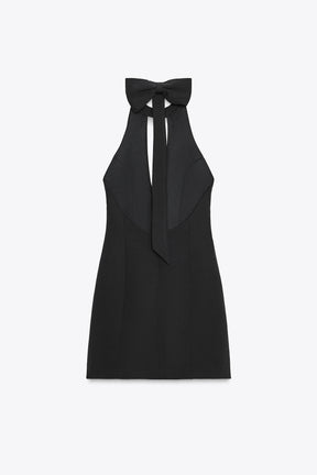 HALTER NECK SHORT DRESS WITH BOW - Image 6