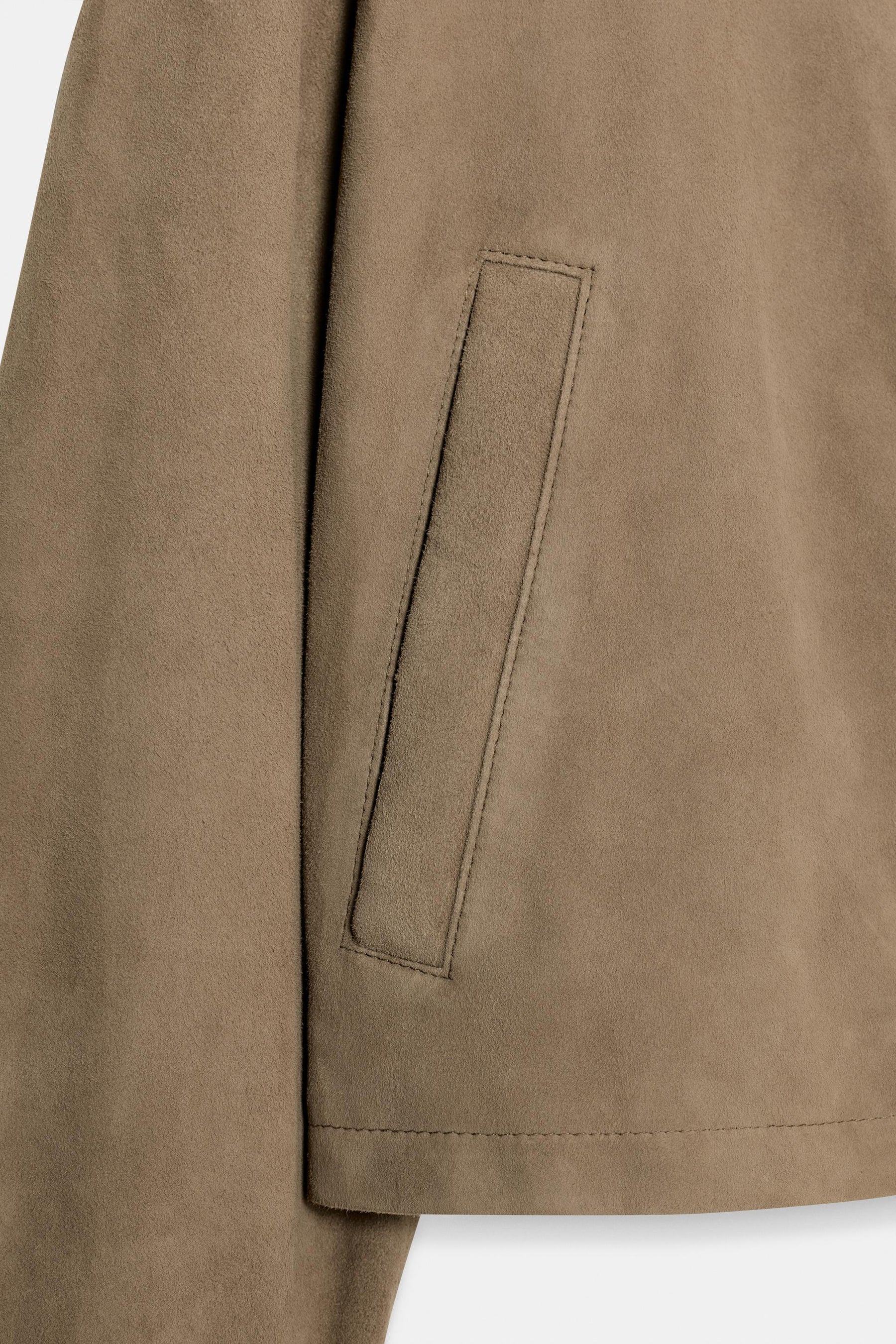 100% LEATHER SHIRT COLLAR JACKET - Image 6