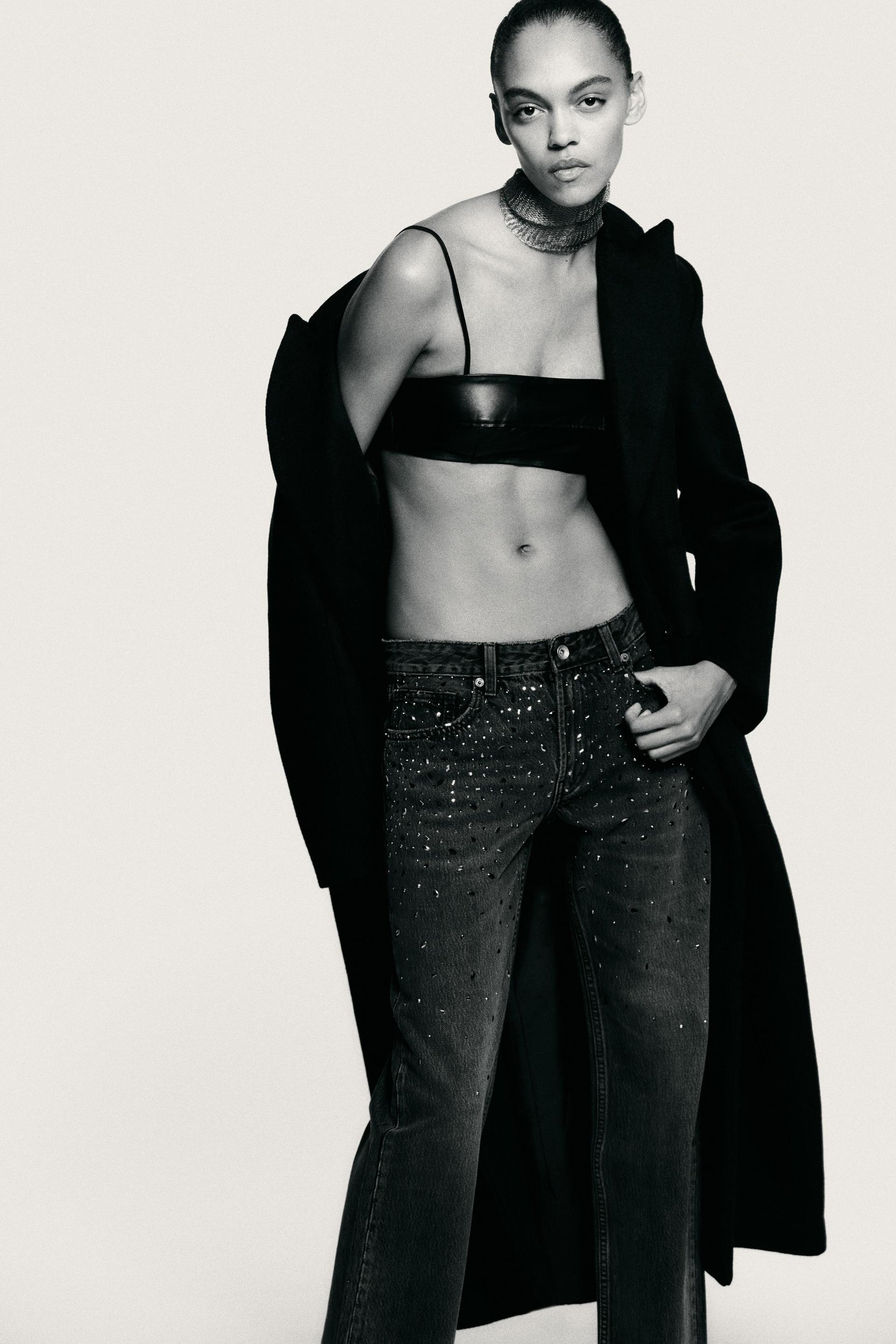 Rhinestone Straight Jeans