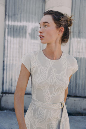 JACQUARD DRESS WITH BELT - Image 2