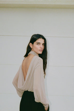 Georgette Bodysuit with Detail