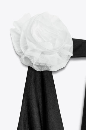 Floral appliqué halter bodysuit