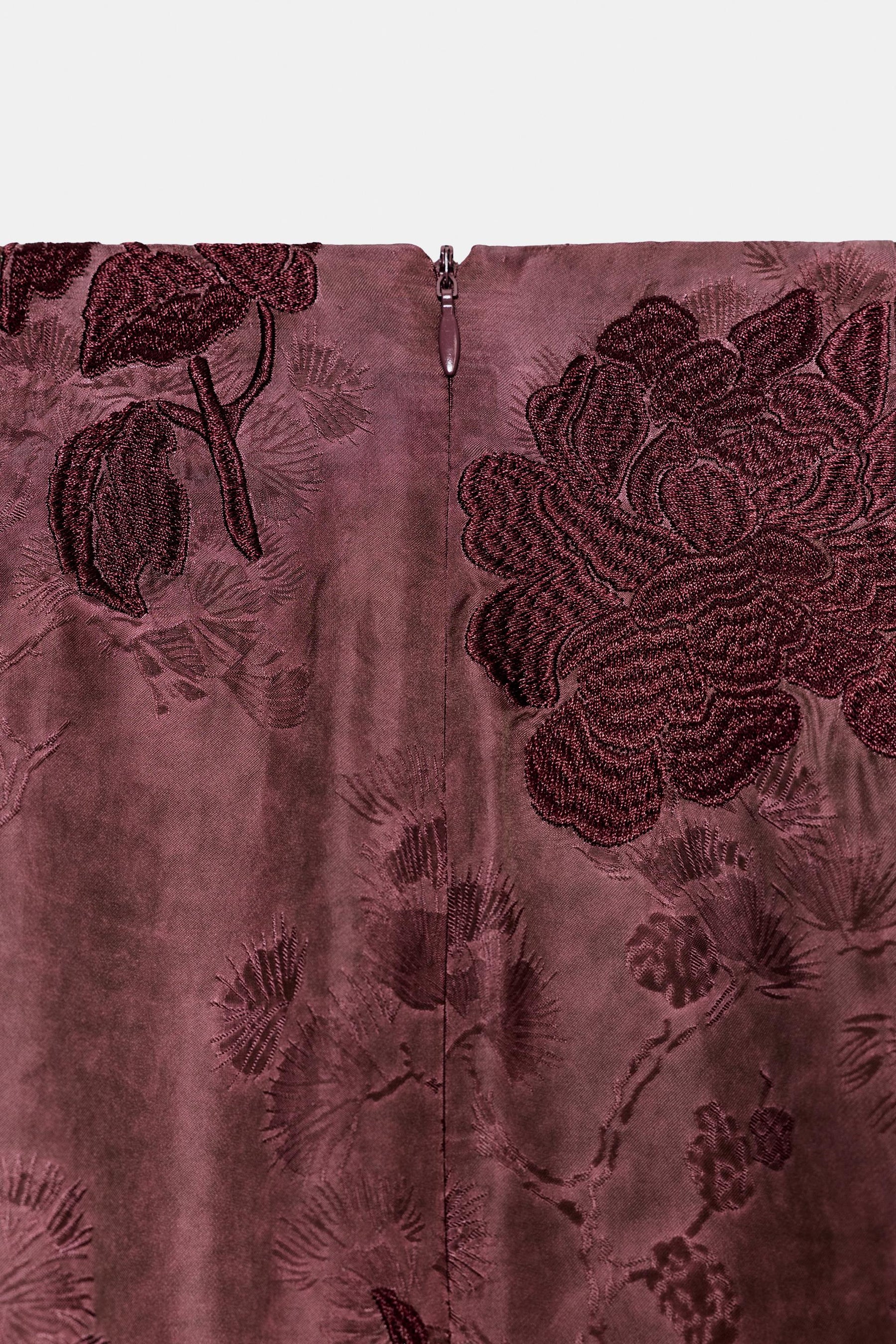 FRINGED EMBROIDERED SARONG SKIRT