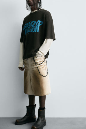 CONTRAST PRINT KNIT T-SHIRT - Image 5