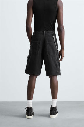 CARPENTER POCKET DENIM BERMUDA SHORTS - Image 3