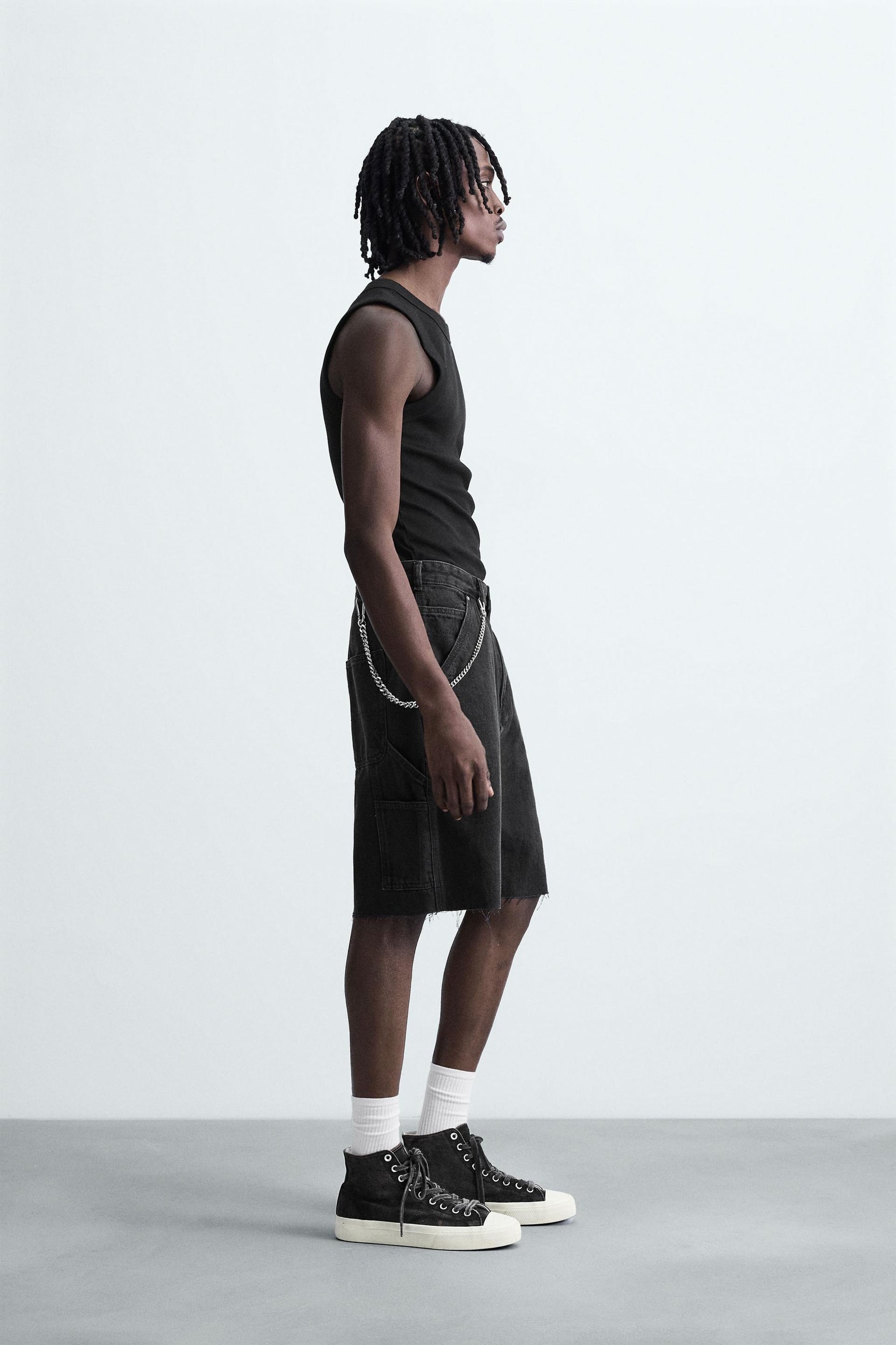 CARPENTER POCKET DENIM BERMUDA SHORTS - Image 4