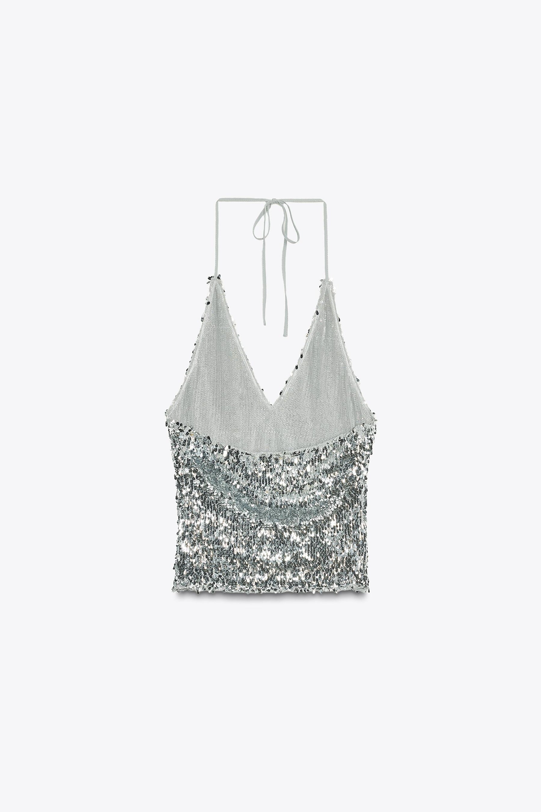 Sequinned Halter Top