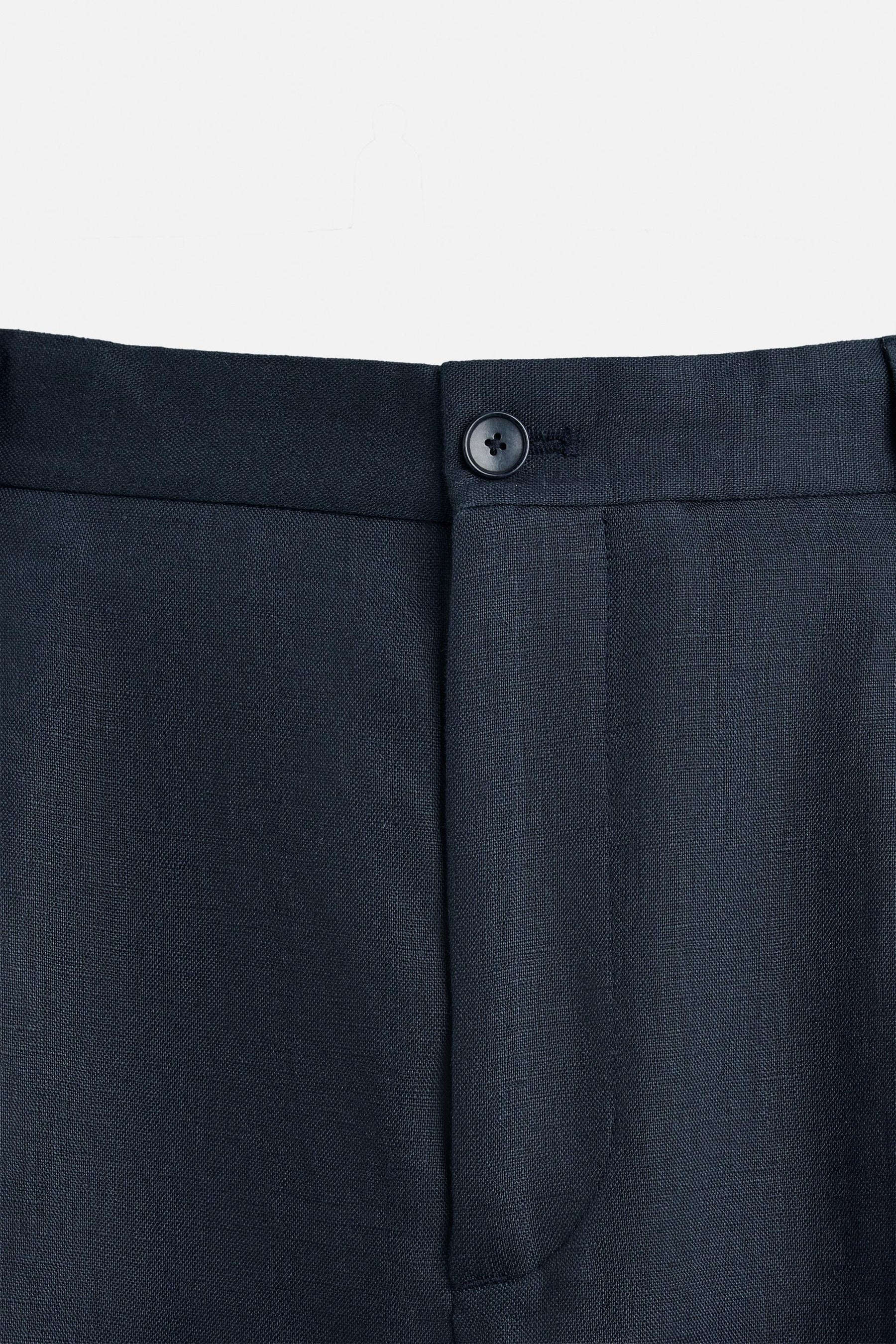 100% LINEN PLEATED TROUSERS - Image 9