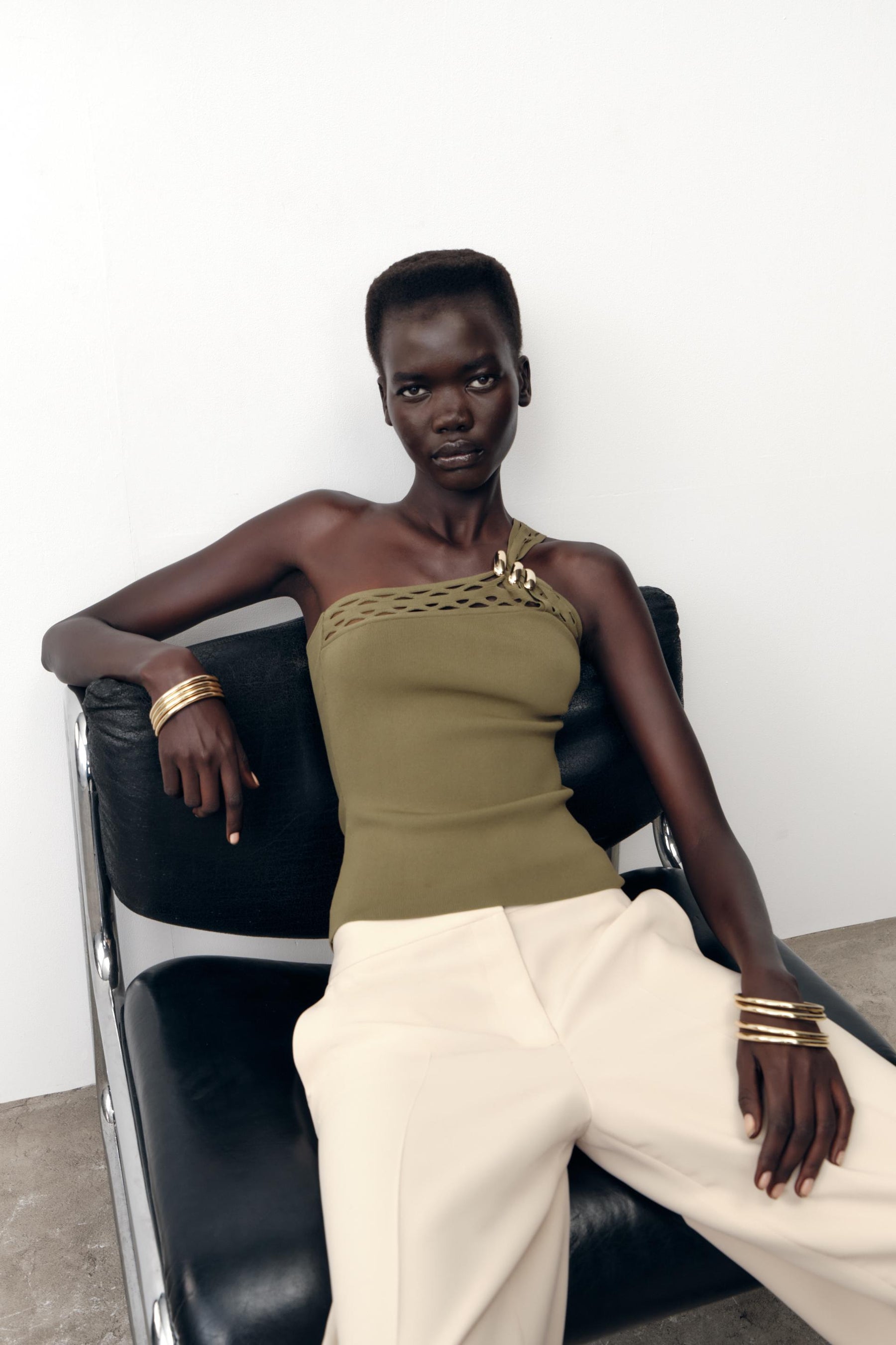 ASYMMETRIC KNIT TOP - Image 1