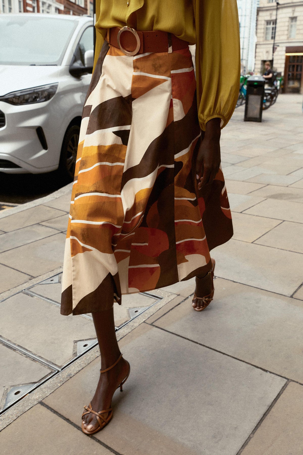 PRINTED POPLIN SKIRT