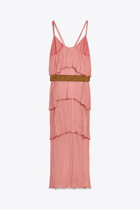 MIDI DRESS WITH RUFFLES AND BELT - Image 7