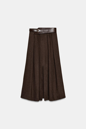 BELTED MIDI SKIRT