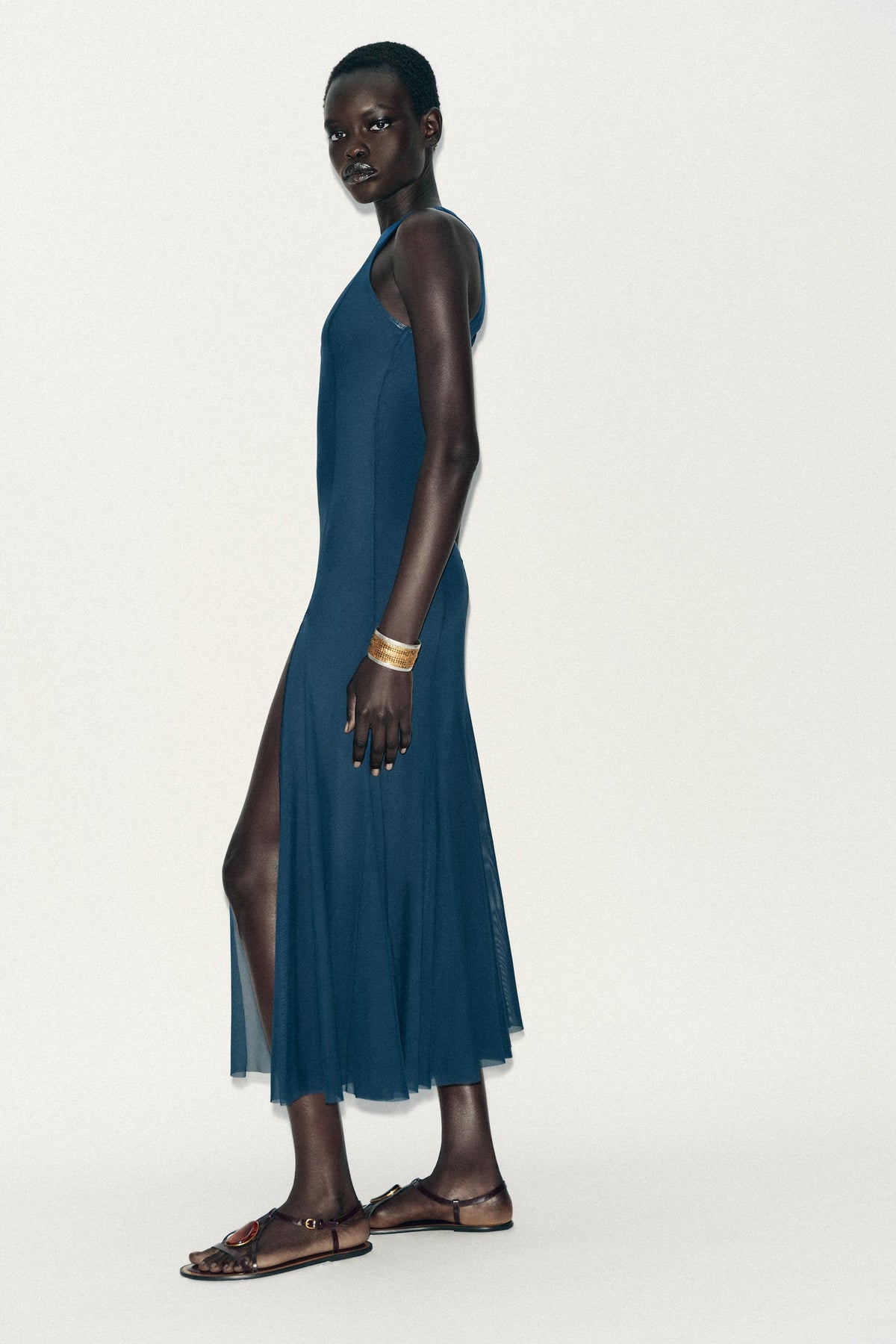 GODET TULLE LONG DRESS - Image 2